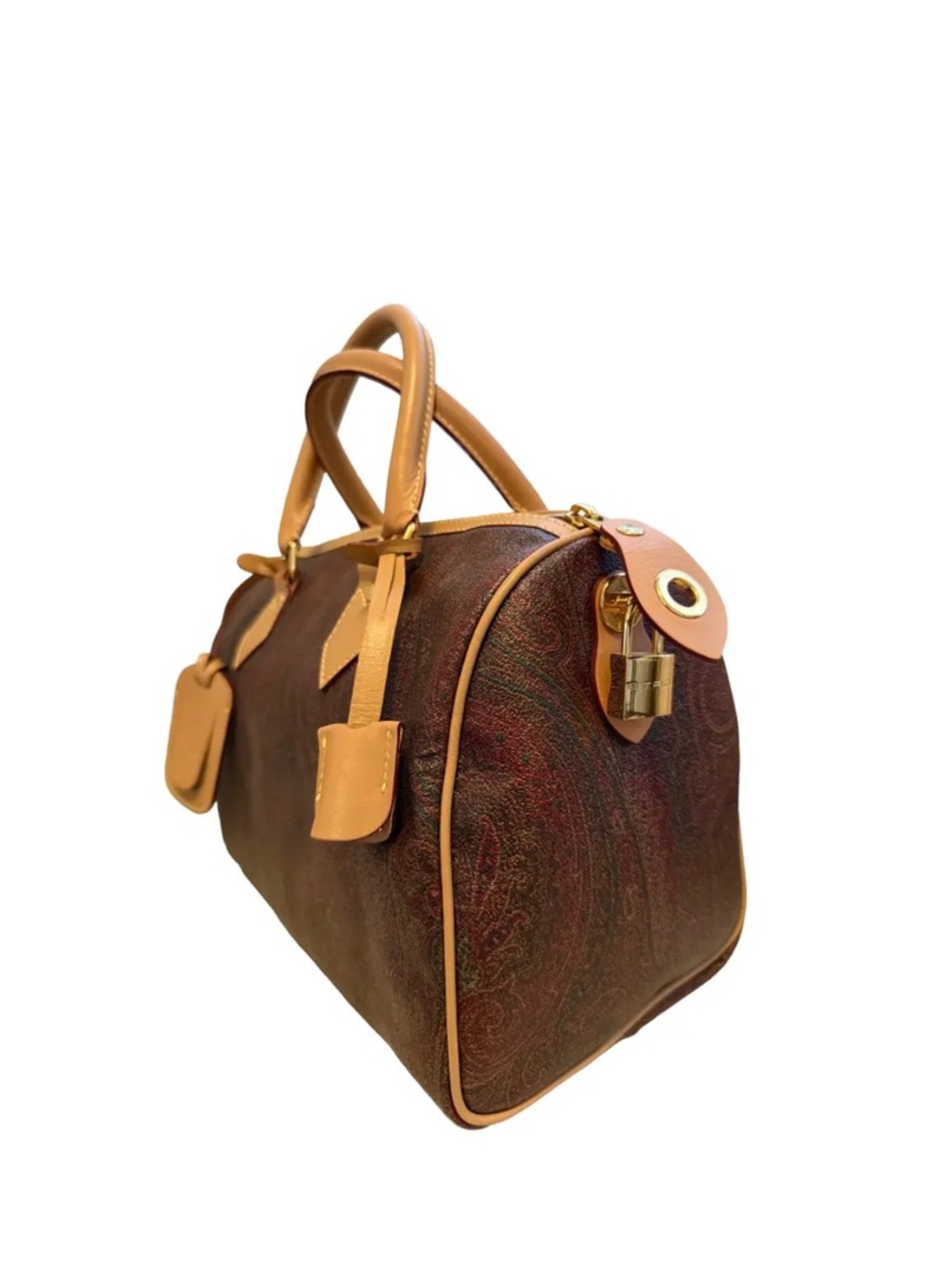SOLD!!! Etro Brown Paisley Leather Satchel with Tan Trim EUC (900-1500 value) - Picture 10 of 17